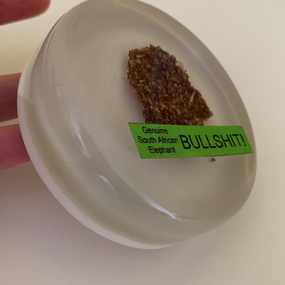 Genuine South Africa Elephant Bullshit Dung Poop Paperweight Unique Gag Fun Gift - Picture 3 of 8